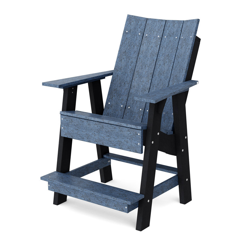Chaise haute Adirondack contemporaine, Bleu patriote / Noir
