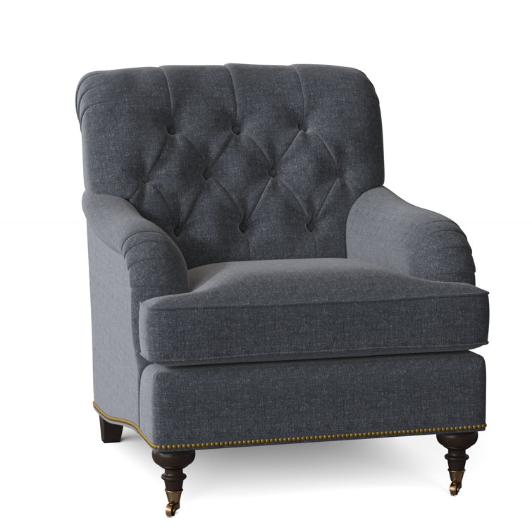 Fauteuil à coussin en duvet capitonné Devan
