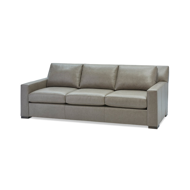 Charles Leather Sofa, Ebony, Saloon Jeans