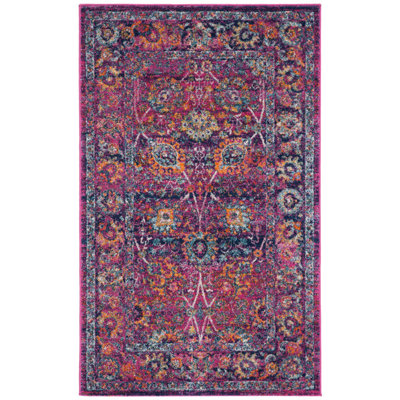 Goldstein Persian Fuchsia Area Rug, Runner 66 x 152cm