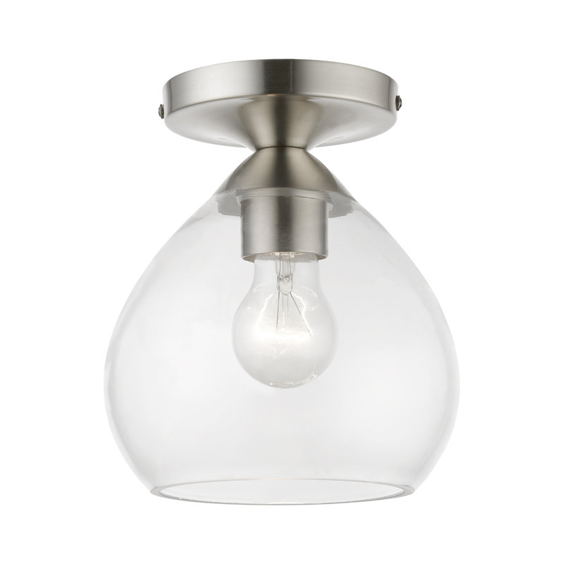 Plafonnier semi-encastré 1 lumière Astair Astair, Nickel brossé