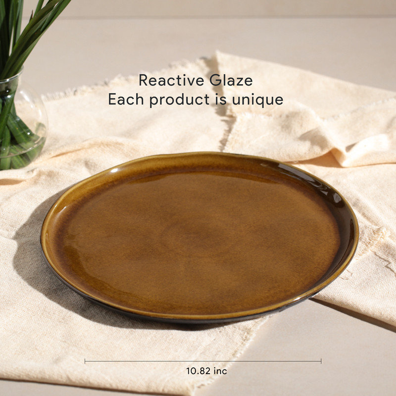 Ensemble de 6 assiettes décoratives en grès Bio Ambar, 10,8 po
