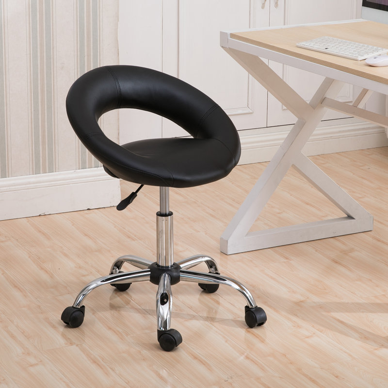 Kurt Backed Adjustable Height Lab Stool, Black