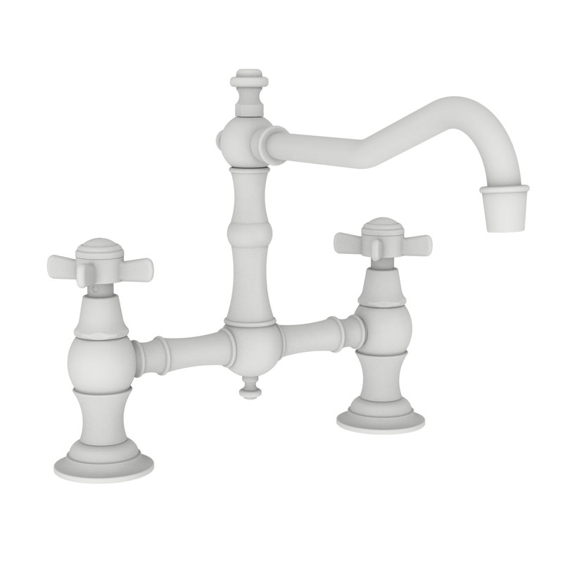 Fairfield Kitchen Bridge Faucet, Matte White