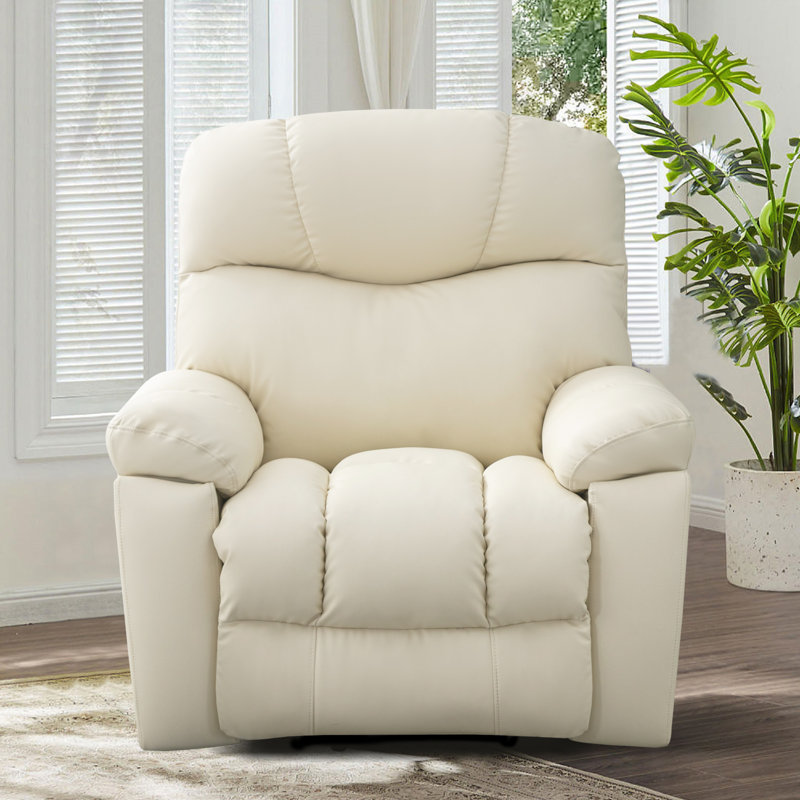 Fauteuil inclinable Luxie, Similicuir beige