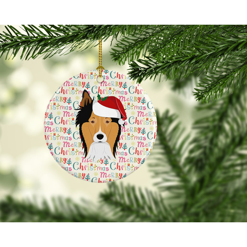 Ornement suspendu Collie Merry Christmas