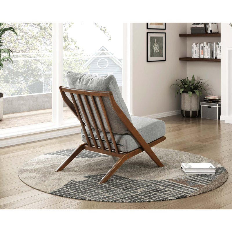 Chaise d'appoint scandinave avec coussins réversibles en chenille, Gray