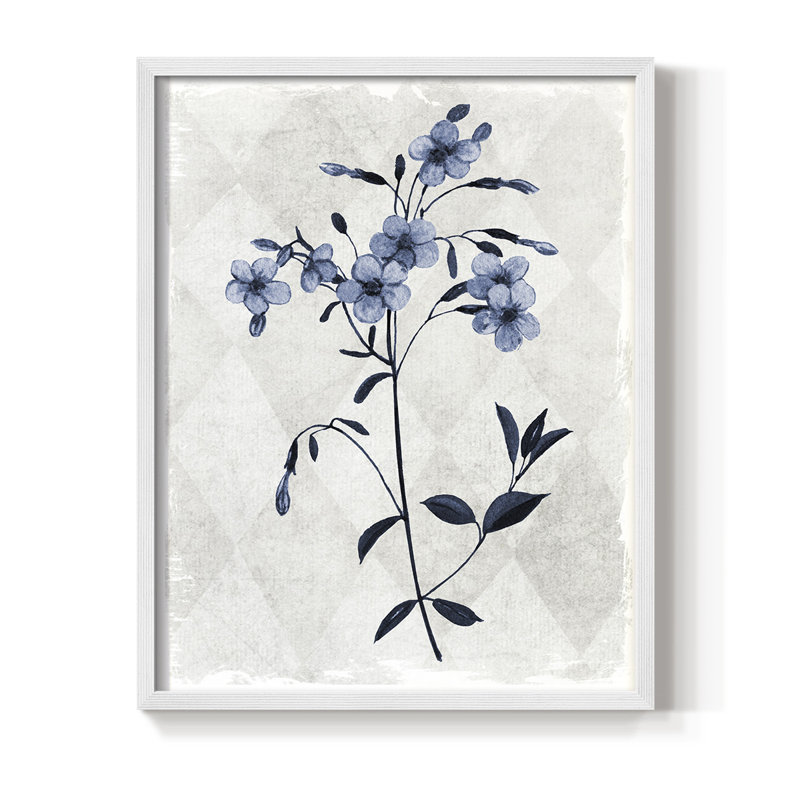 Harlequin Botanical III, reproduction encadrée - bois massif, H 21 po x l 17 po, Blanc