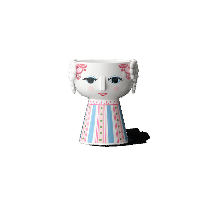 Eva Candle Holder, Pink, 3.7" H x 3.1" W x 3.7" D