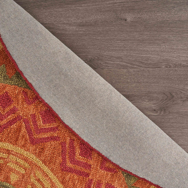 Arinna Hand Tufted Wool Southwestern Indoor Rug, Round 4'