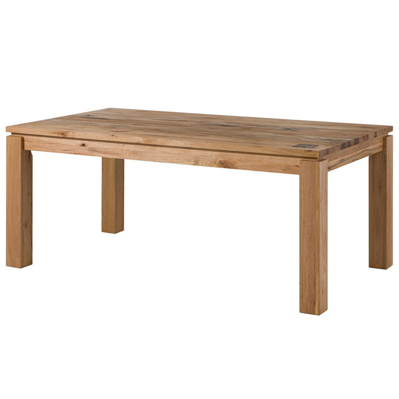 Glasgow Oak Solid Wood Dining Table, Brown, H76 x L180 x W100cm
