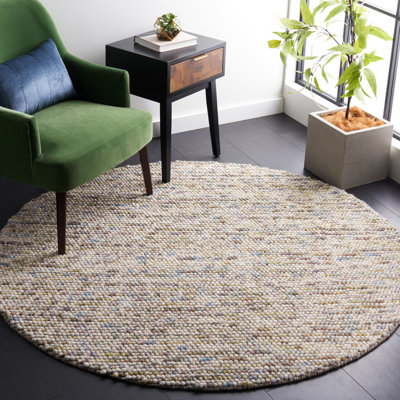 Tapis tissé à plat à la main Elle en ivoire / multicolore