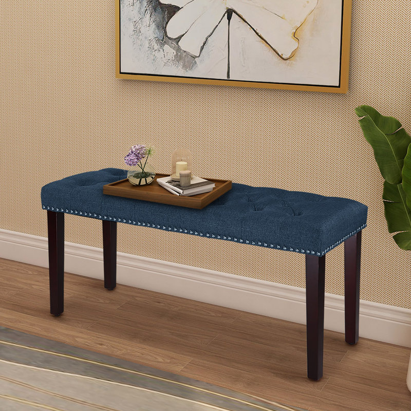 Banc rembourré de 38 po, Bleu marine