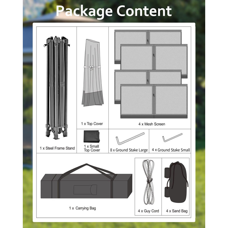 Pop Up Gazebo with Mosquito Net Outdoor Camping Tent Easy Setup for Patio Garden, Khaki