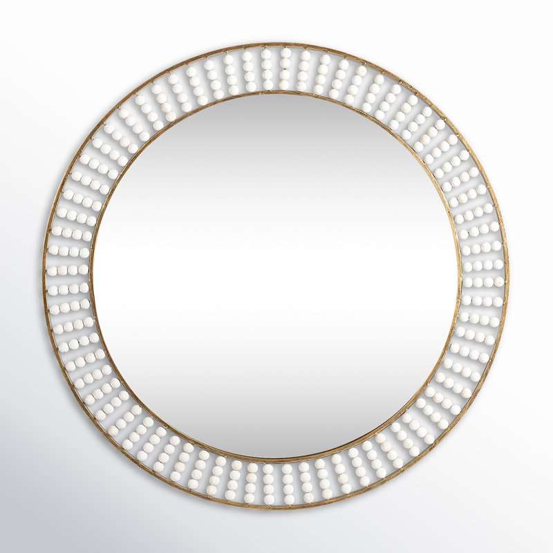 Jeanie Round Mirror, White