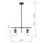 Luminaire suspendu linéaire à 2 lumières pour îlot de cuisine avec abat-jour en verre Alistair-1983766946-1983766949