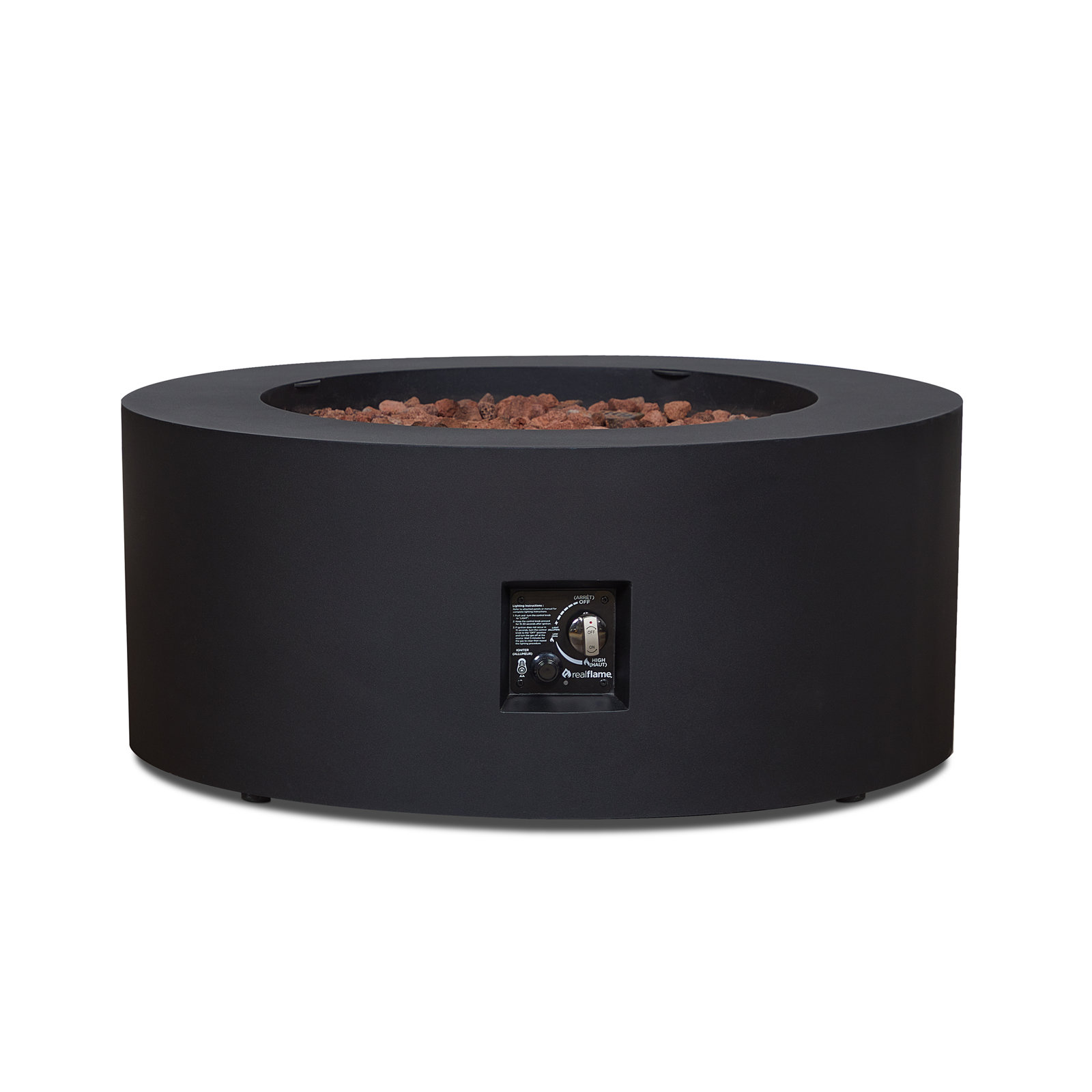 Aegean Outdoor Fire Table, Black