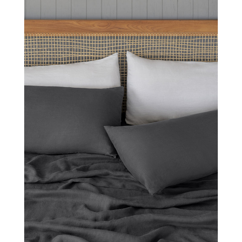 Charcoal Queen Cotton Sheet Set with Pillowcases