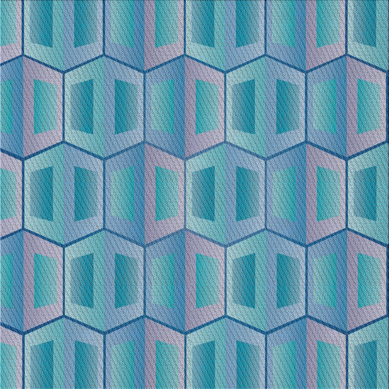 Wool Geometric Indoor Rug, Square 8'