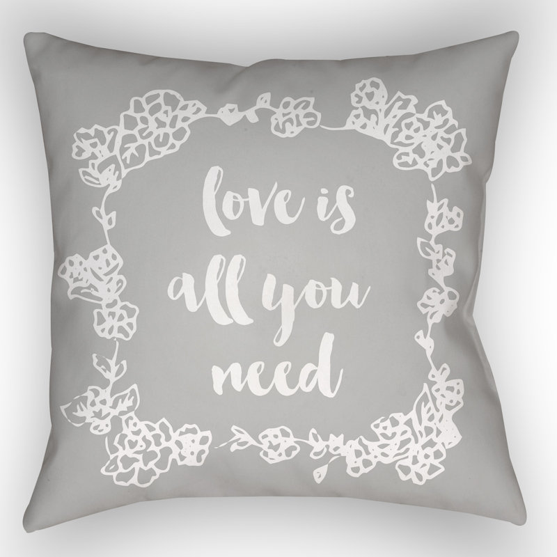 Floral Outdoor Throw Pillow, 18" H x 18" W x 4" D, Pink