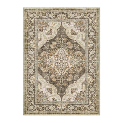 Tapis oriental lavable à la machine avec envers antidérapant Elaine