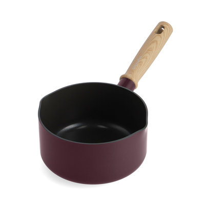 GreenPan Hudson Healthy Ceramic Nonstick, 1.5Qt Saucepan Pot, Wood Inspired Handle