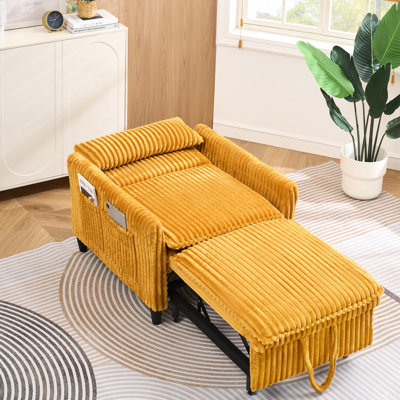 Yellow, Corduroy, Compact Areas, Relaxing Seating, Resilient - Particle Sensation, Sponge Filling, Solid Wood + S Spring Small Spaces, Comfortable Based Panel Frame