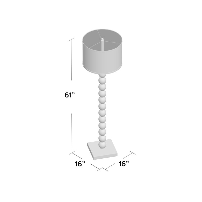 Lampe sur pied traditionnelle 61 po Maurice, Acier brossé