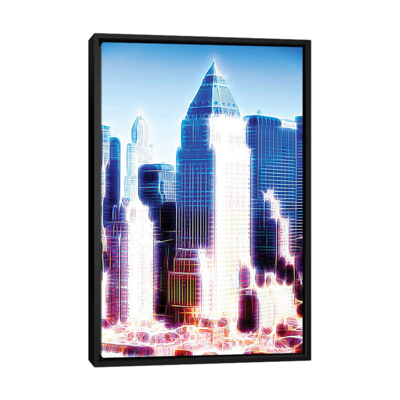 «Blue Summit», impression sur toile, H 26 po x l 18 po x P 1,5 po, Toile avec cadre noir, Pas de tapis