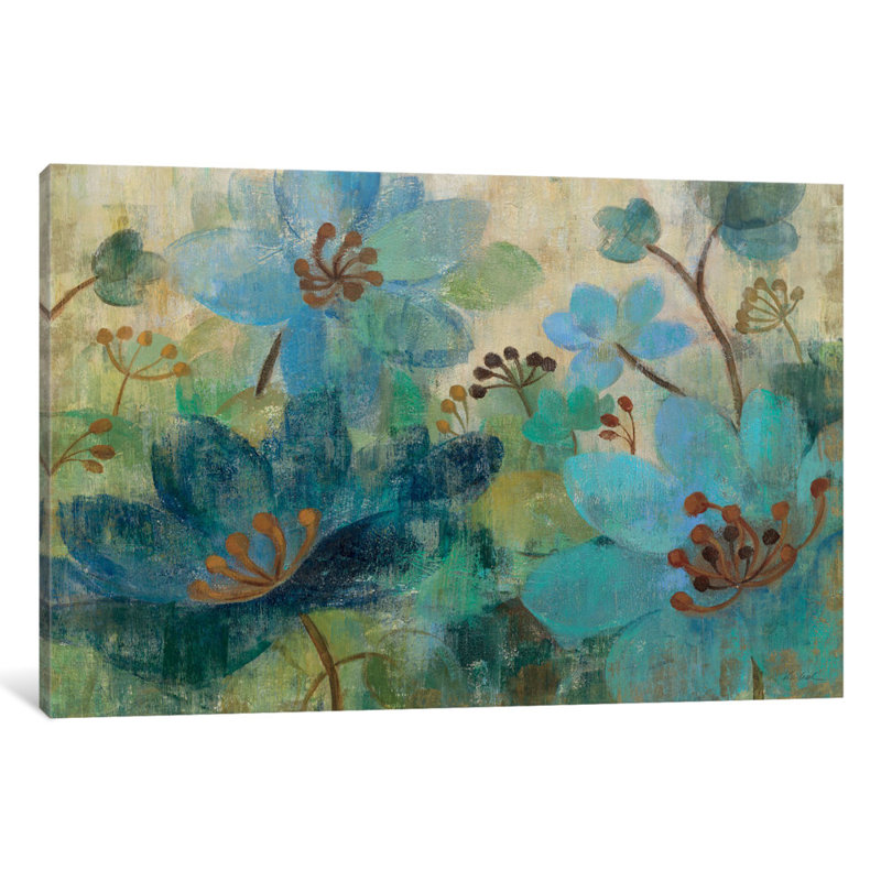 « peacock jardin » par silvia vassileva,, reproduction d’art sur toile tendue, H 8 po x l 12 po x P 0,75 po