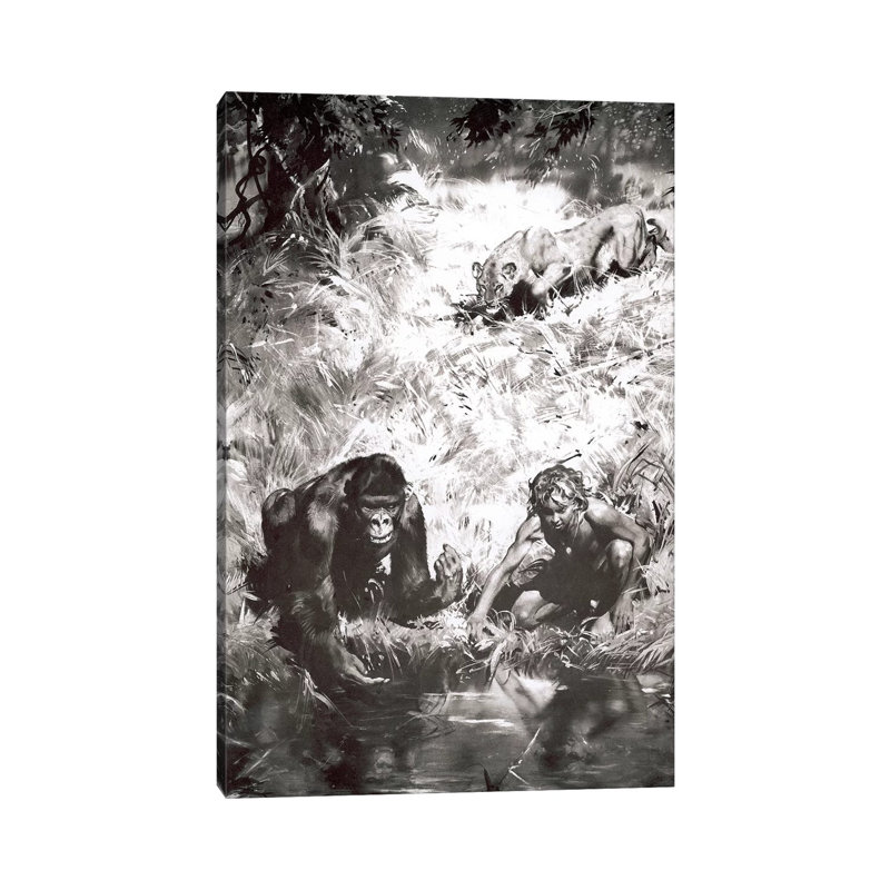 Tarzan Of The Apes, Chapter V by Zdeněk Burian - Wrapped Canvas Print, 20.32 cm H x 30.48 cm W