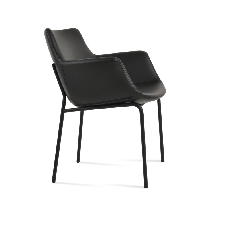 Chaise avec accoudoirs Bottega Harris, Noir, Noir