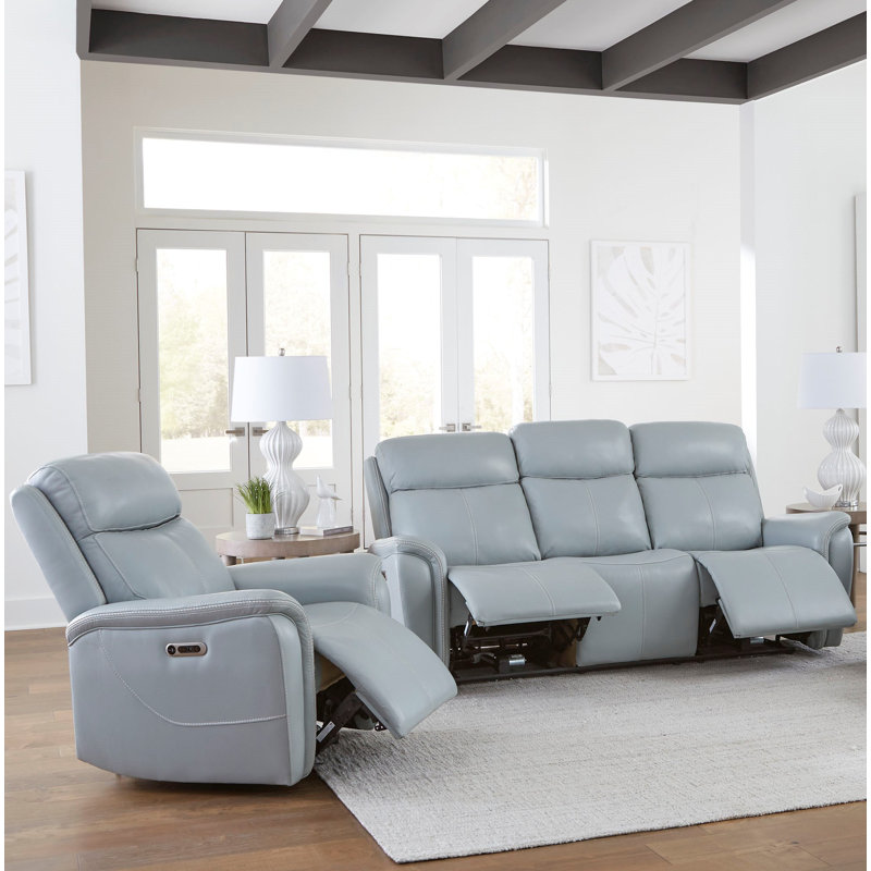 Causeuse et fauteuil inclinable électrique Allysia, 2 Pieces: Sofa, Recliner, Auburn
