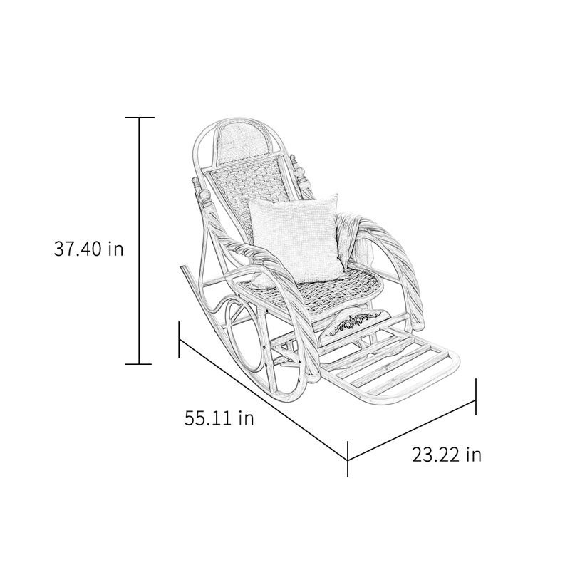 Chaise berçante en rotin