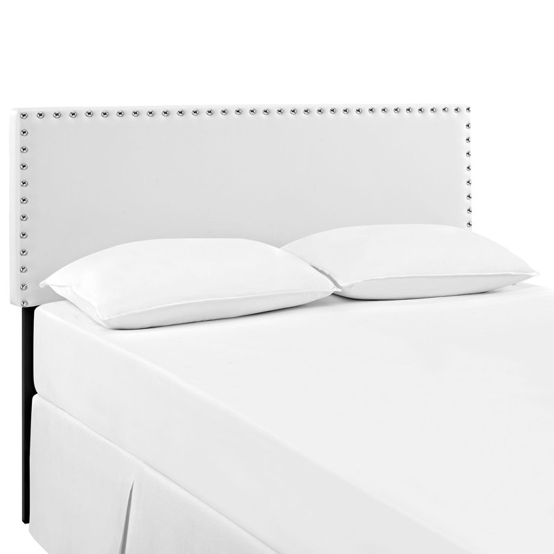 Tête de lit en vinyle Modway Phoebe, Blanc, Double
