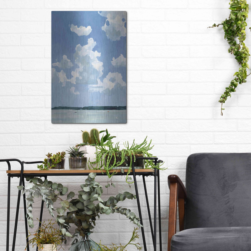 «Luxury Lakeside I» par Emma Scarvey, art mural en métal de luxe, H 16 po x l 12 po
