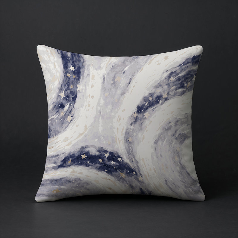 Coussin décoratif intérieur / extérieur gris Modern Modern, Carré 16 po, Gris abstrait 13