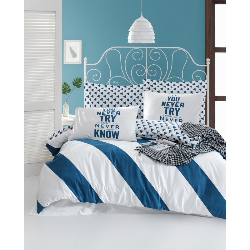 Prussia Striped Duvet Cover Set with Pillowcases, 155 x 220cm Duvet Cover + 1 Pillowcase (80 x 80)