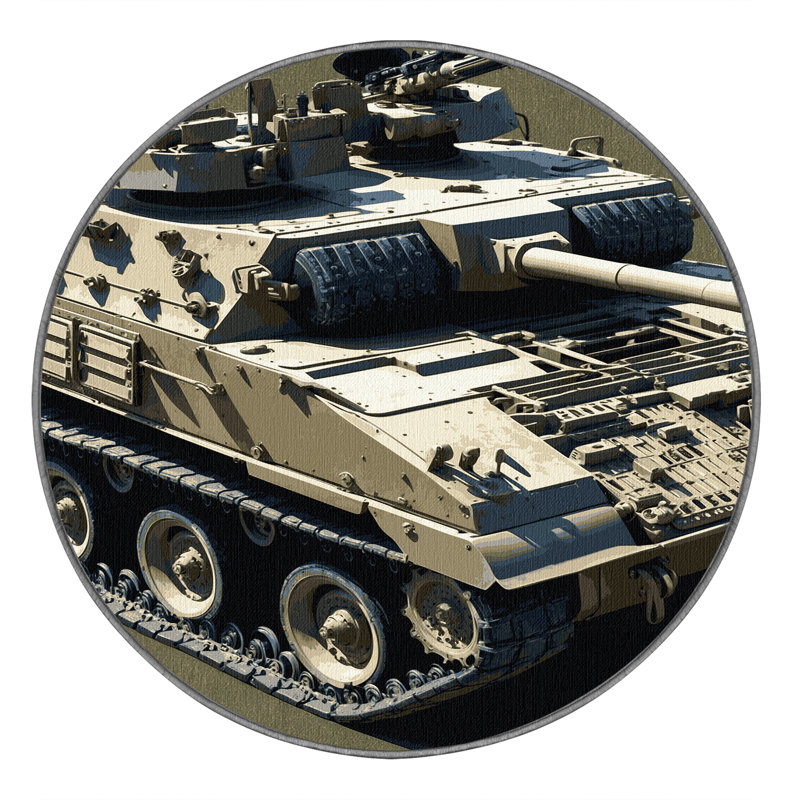 Tapis de transport brun lavable à la machine, Carré 7 pi
