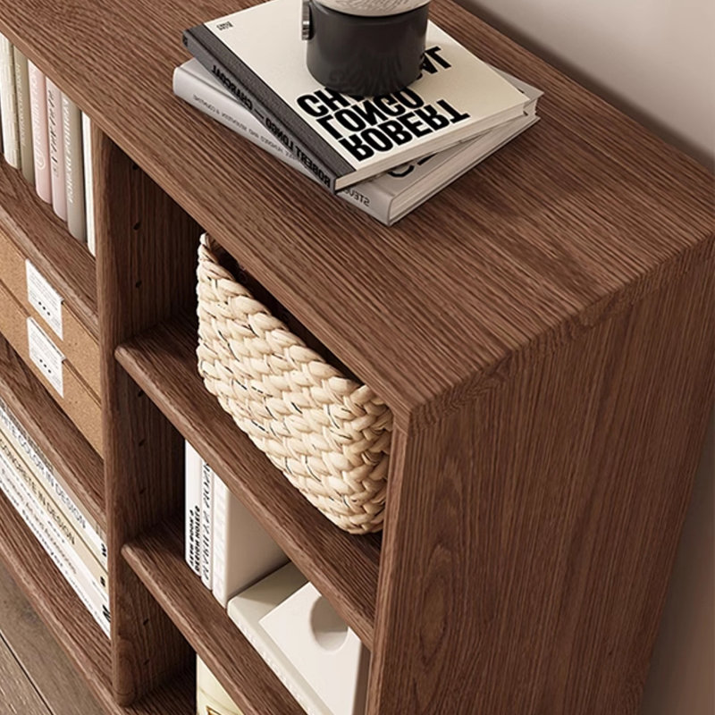 Bibliothèque de rangement domestique, H 35 po x l 39,3 po x P 12,2 po, Marron foncé