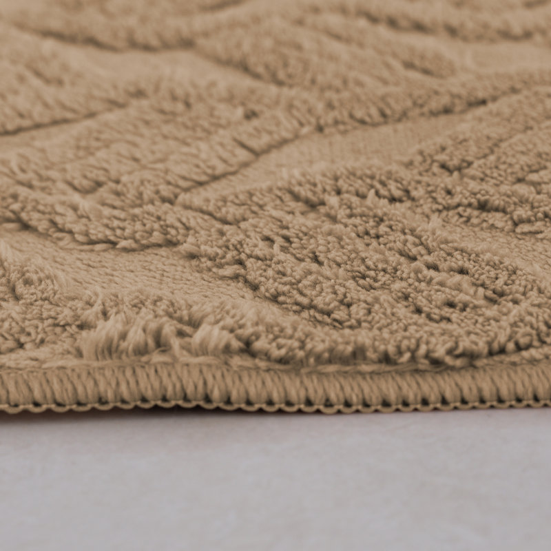 Scaife Geometric Bath Rug Set, Taupe