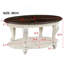 Table basse ovale en bois de 42 po pour le salon, table basse en bois massif à 2 niveaux