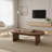 47.2" Oval Walnut Coffee Table, Mid-Century Modern Wooden Coffee Table with Sturdy Base for Living Room