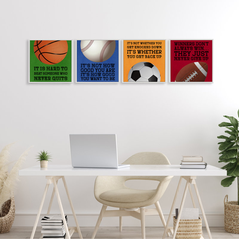 Ensemble de giclées encadrées Motivation, H 12 po x l 12 po, Estampe numérique encadrée blanc bord de mer