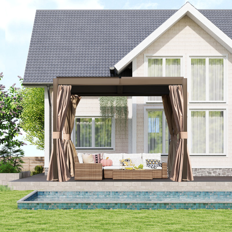 10 pi. L 10 pi. Pergola en aluminium, Brun