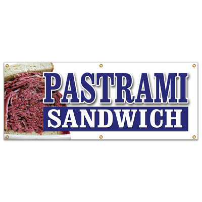 PASTRAMI SANDWICH BANNER SIGN  Yiddish Food Restaurant Butcher Shop