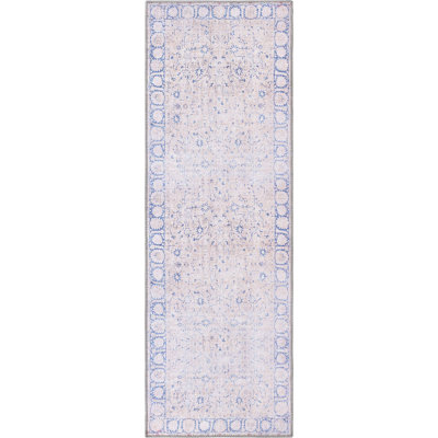 Tapis traditionnel bleu clair Mcclamma