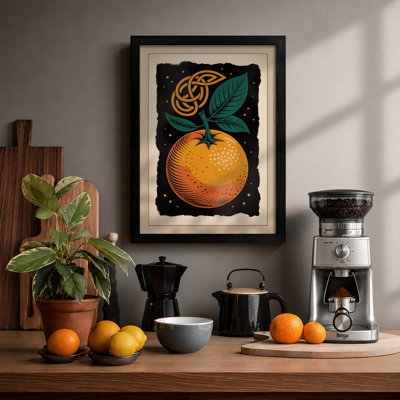 Golden Orange Botanical - Framed Print
