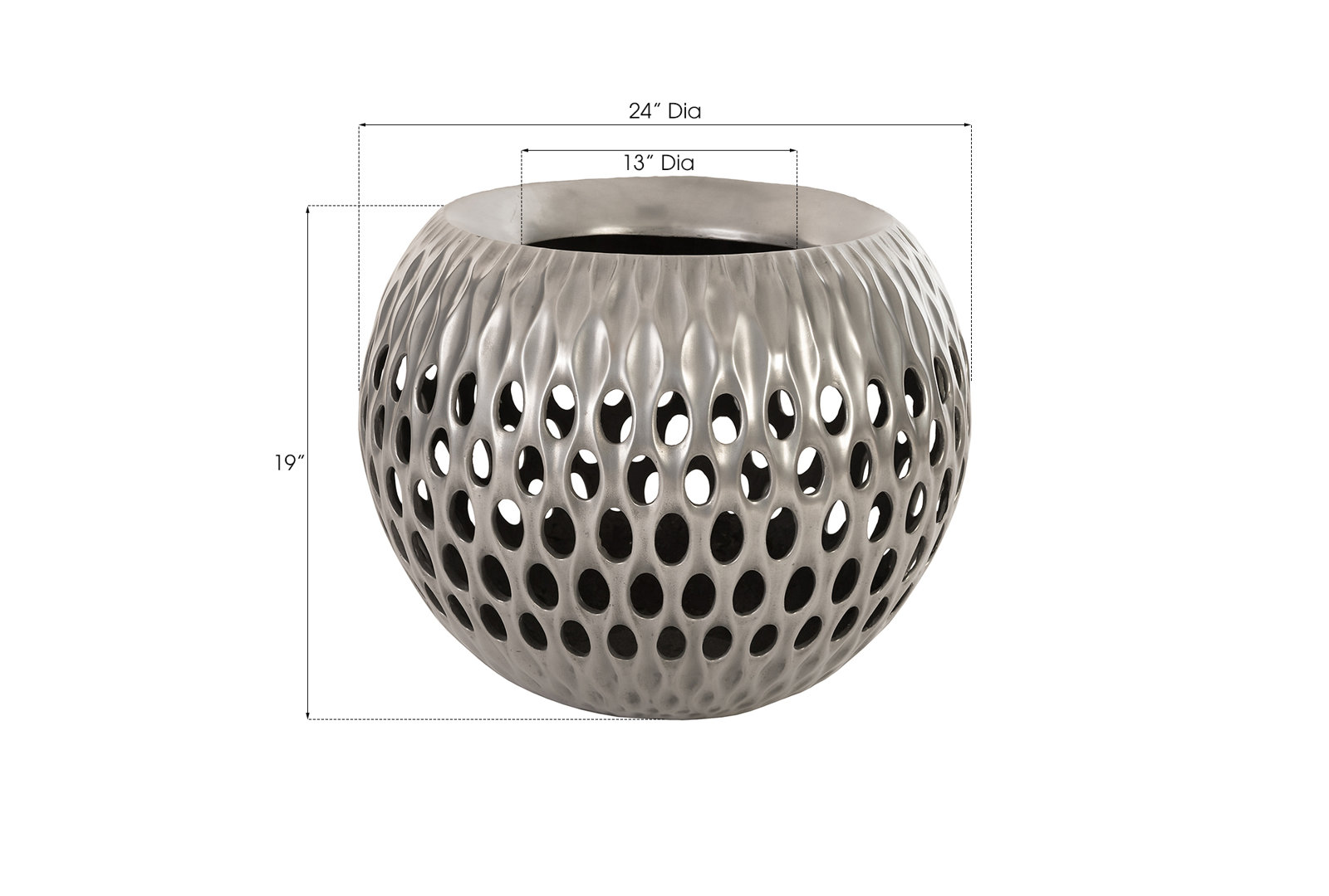 Outdoor Breathe Resin Composite Pot Planter, Aluminum