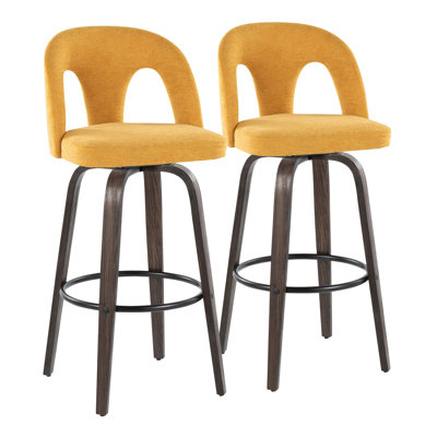 Tabouret tournant à hauteur fixe avec repose-pieds rond - ensemble de 2